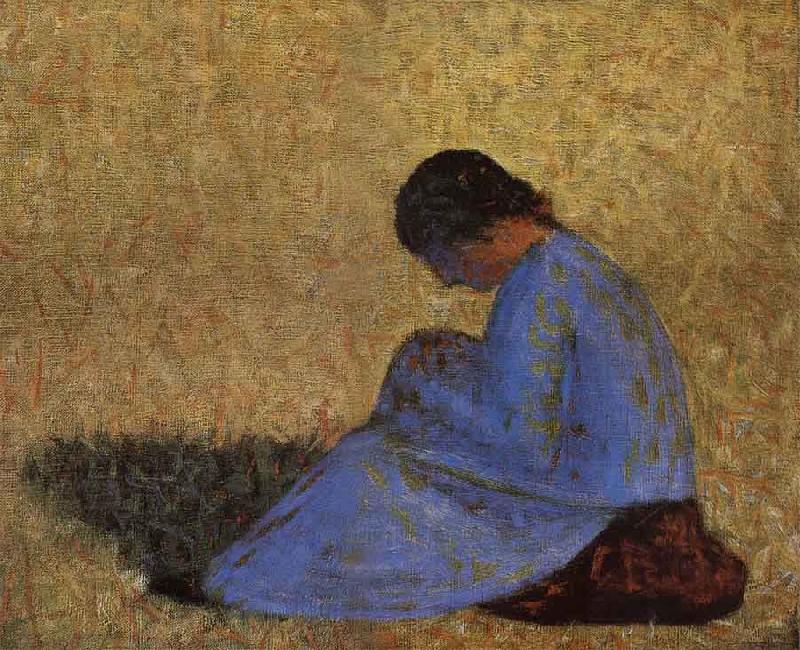 Georges Seurat The Countrywoman sat on the Lawn oil painting picture